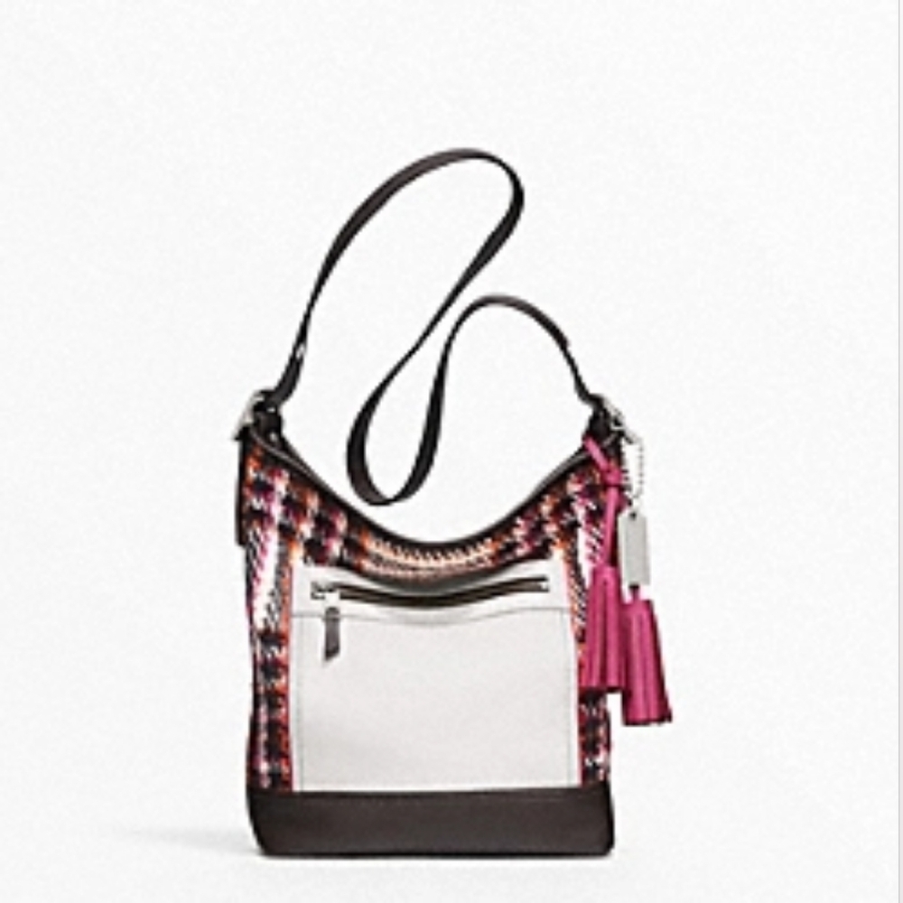 Coach 2012 NWT Tattersall Wool Leather Shoulder Bag